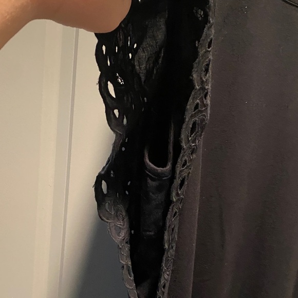 Belle by Kim Gravel 2X Black TripleLuxe Knit Lace Sleeve Top | Chic Elevated - Picture 5 of 9